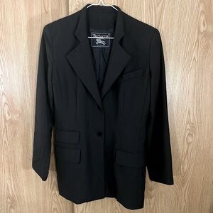 Burberry Gray Virgin Wool Double Breasted Lined Vintage 80’s Long Blazer Jacket